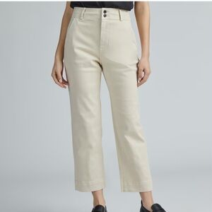 NEW Everlane The Organic Straight-Leg Pant Jeans Cream